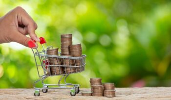 photo d'un caddie rempli de pièces